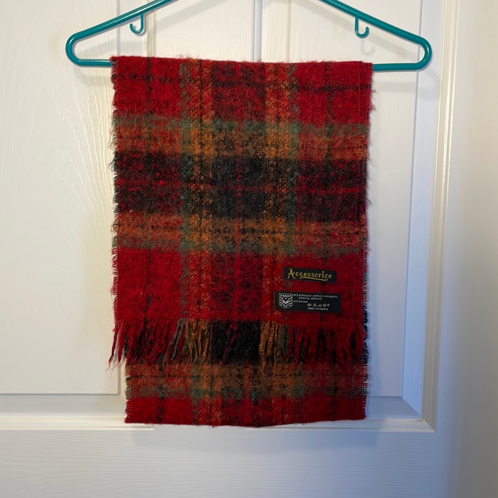 Accessorize Red plaid scarf